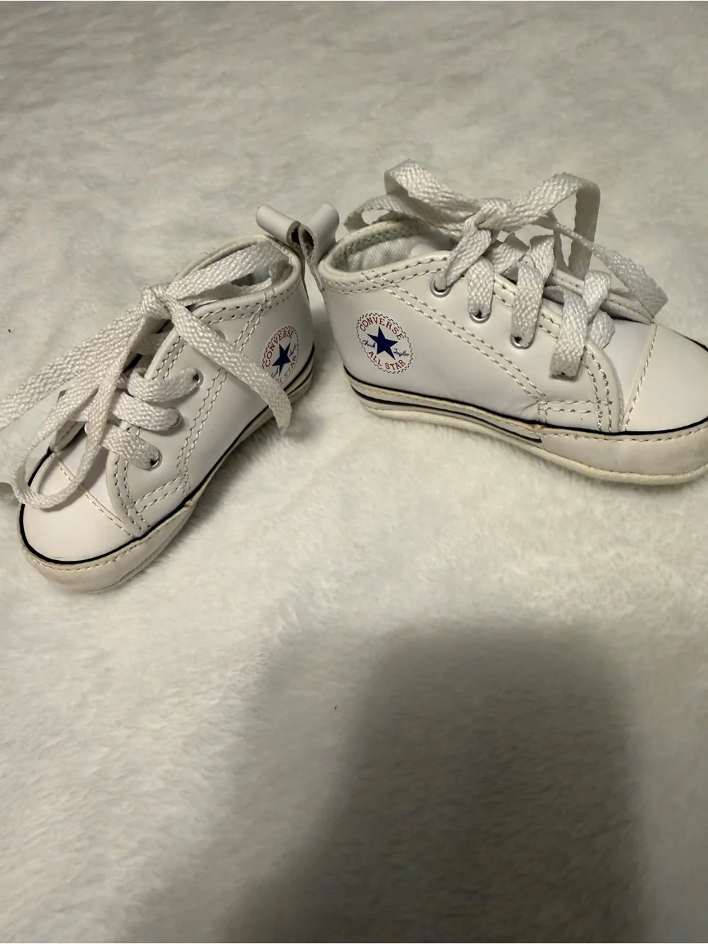 Classic White Baby Lace-Up Walker Shoes